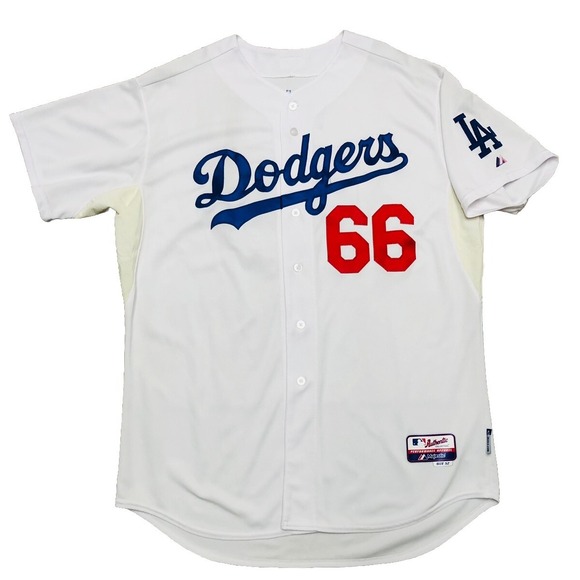 Yasiel Puig Los Angeles‎ Dodgers 66 Jersey Majestic Authentic Collection 52 XXL - Picture 1 of 8